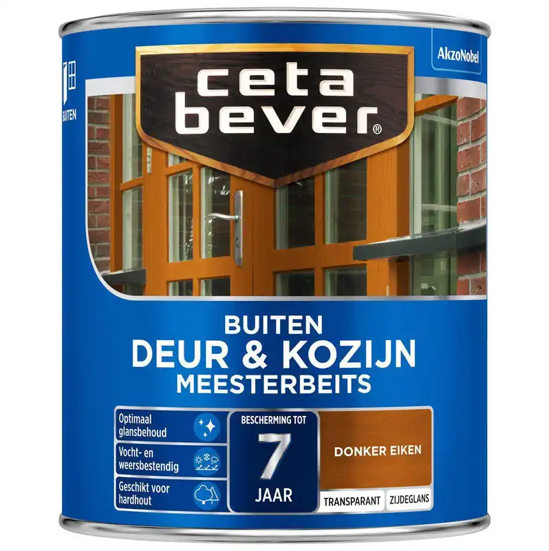 Ceta Bever Deur & Kozijn meesterbeits transparant 009 donker eiken 750 ml.