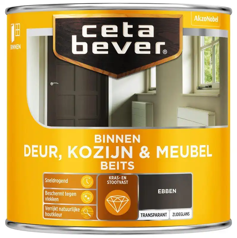 Ceta Bever Deur & Kozijn binnenbeits transparant 0120 ebben 250 ml.