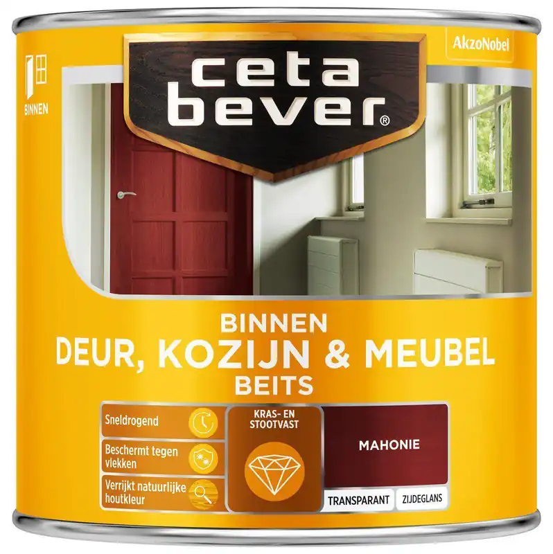 Ceta Bever Deur & Kozijn binnenbeits transparant 0145 mahon 250 ml.