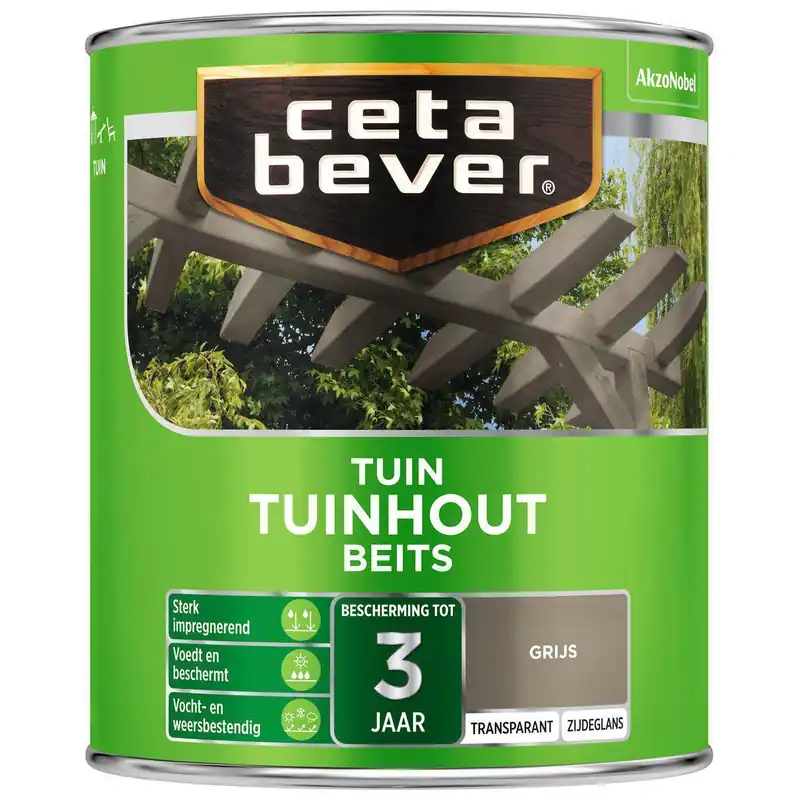 Ceta Bever tuinhoutbeits transparant 033 grijs 750 ml.