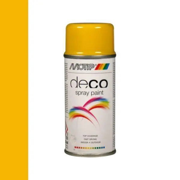 MoTip Deco spuitbus hoogglans RAL1021 koolzaadgeel 150ml