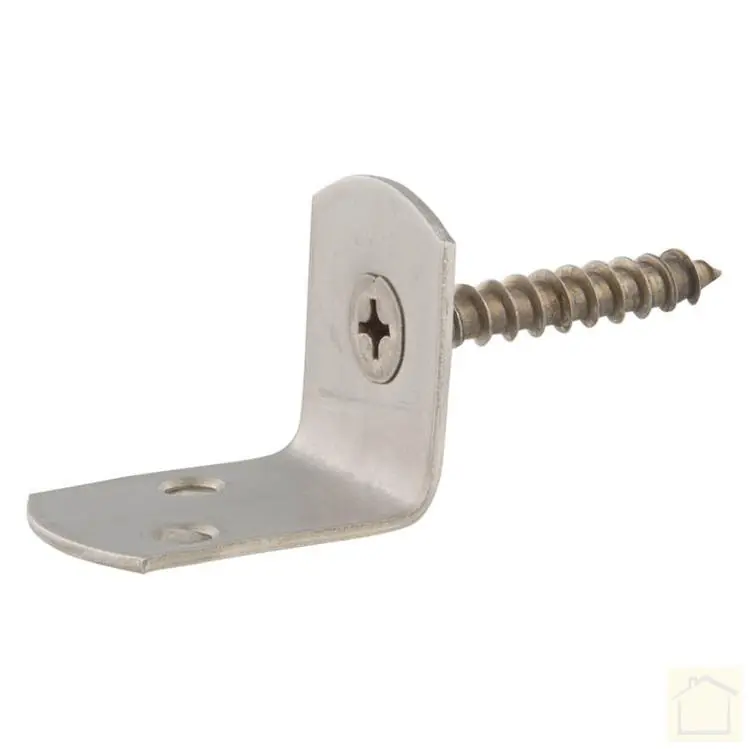 L-steun met schroef, RVS (4 stuks)