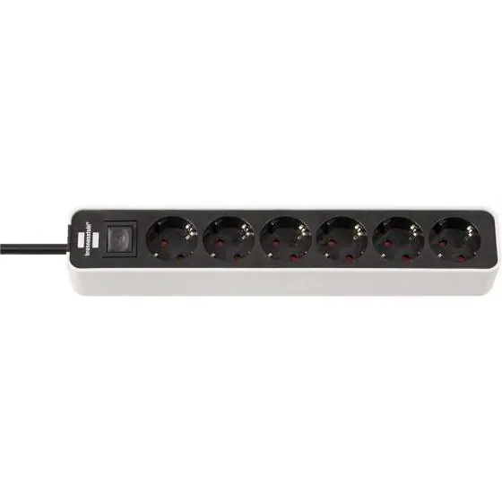 Brennenstuhl Ecolor stekkerdoos 6-voudig wit/zwart 150 cm.