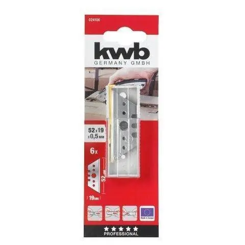 KWB losse leermesjes 52 × 19mm - 6 stuks