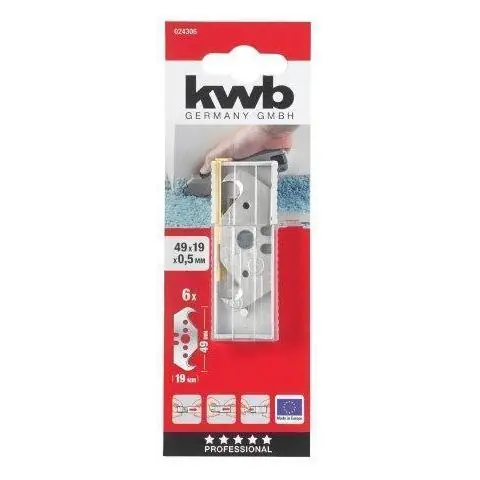 KWB losse leermesjes 49 × 19mm - 6 stuks