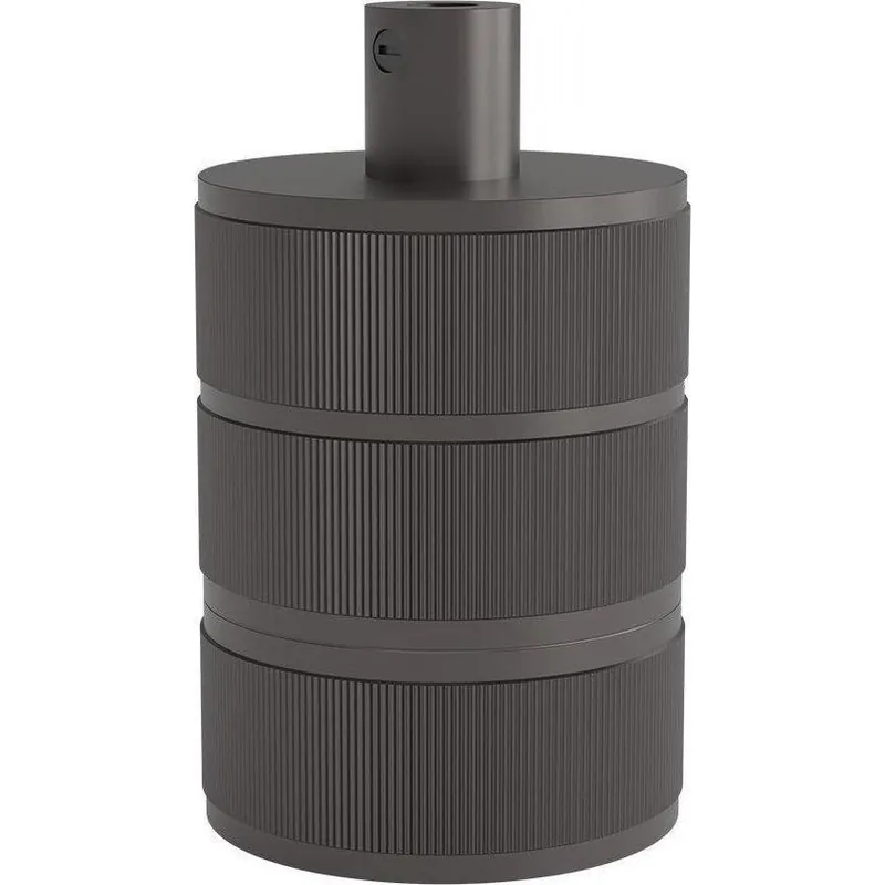 CALEX lamphouder E27 aluminium 3 rings model matt pearl black, cylinder cable clamp, max.250V-60W