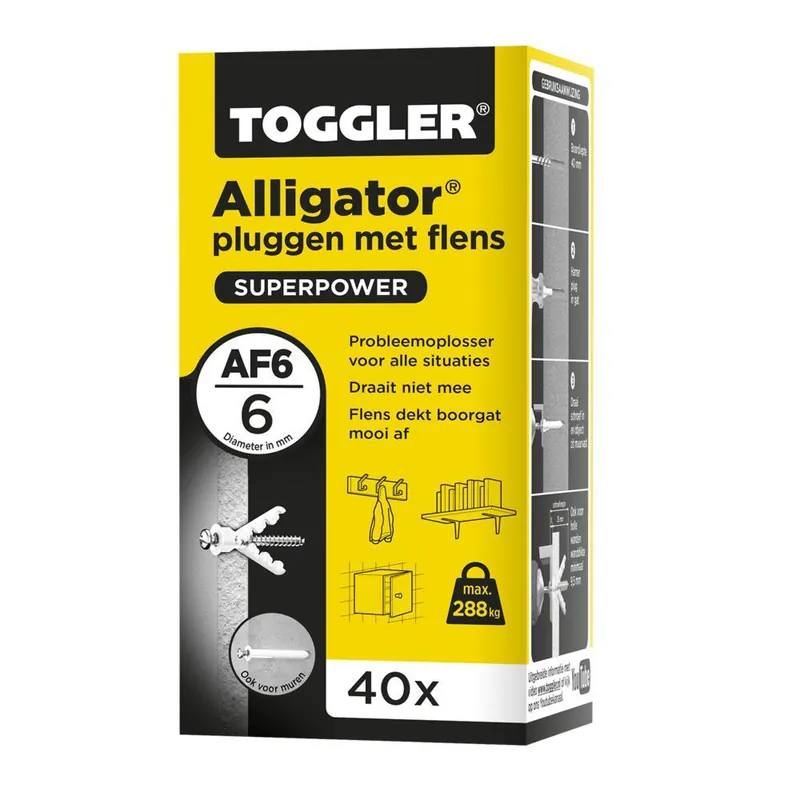 Toggler Alligator plug met flens AF6 (40 st.)