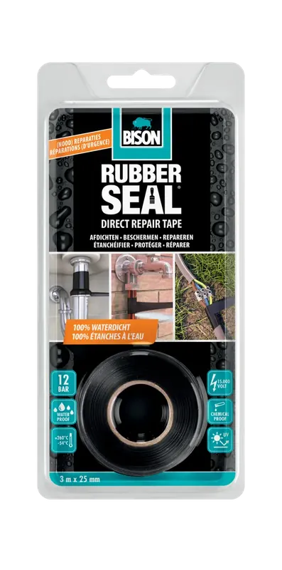 Bison Rubber seal direct repair tape 25mm x 3m