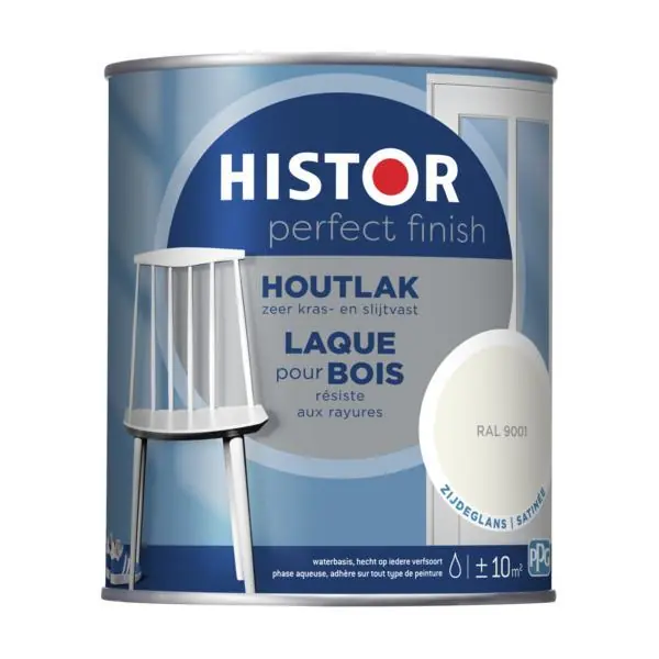Histor Perfect Finish Houtlak RAL 9001 Zijdeglans 750 ml.