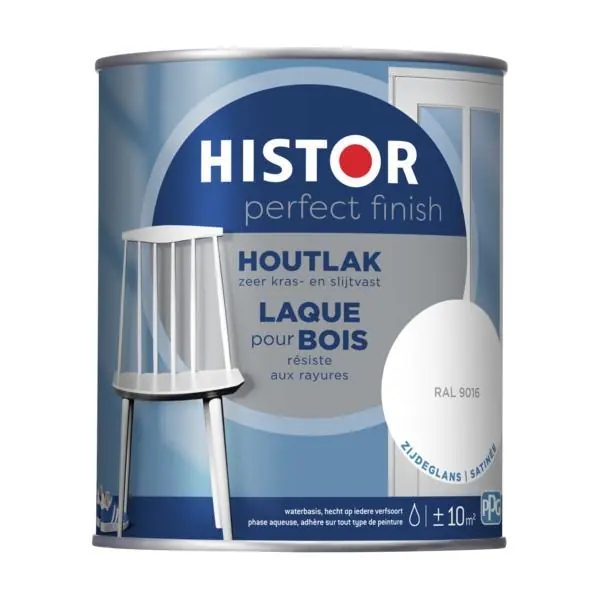 Histor Perfect Finish Houtlak RAL 9016 Zijdeglans 750 ml.