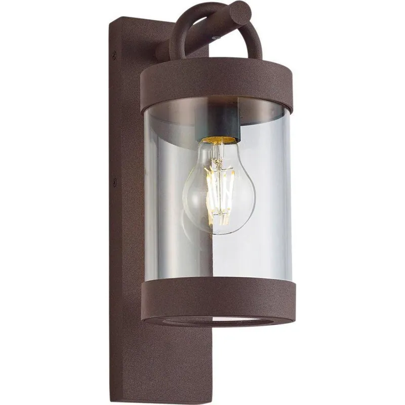 Trio wandlamp Sambesi roestkleur met schemersensor