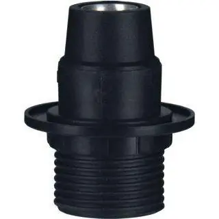 Bailey lamphouder E14 half draad + ring zwart