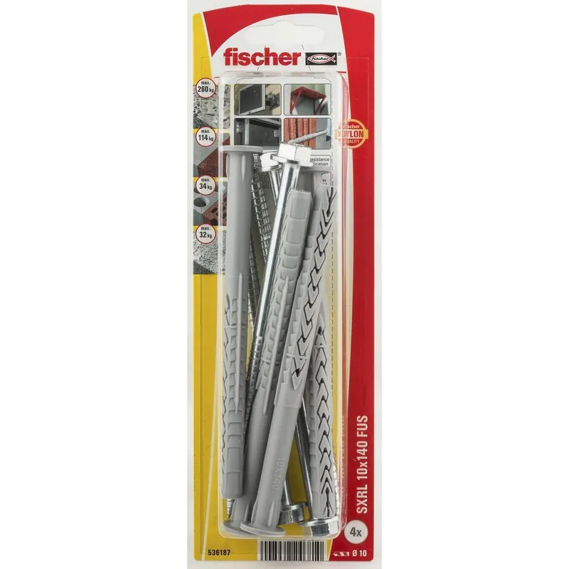 fischer constructieplug SXRL 10x140 FUS zeskant kop