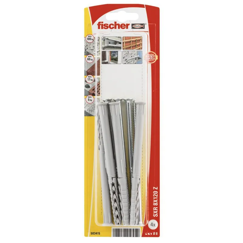 fischer constructieplug SXR 8x120 Z verzonken kop