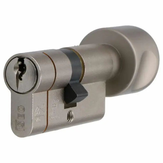 VEILIG knopcilinder standaard profiel lengte 30/30K nikkel SKG ***