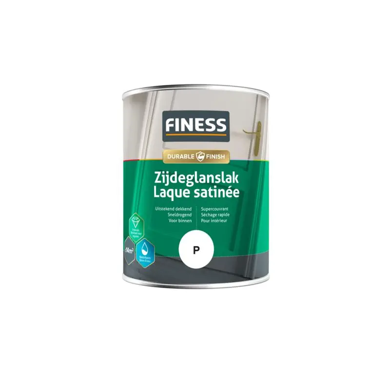 Finess Zijdeglanslak waterbasis acryl binnen wit 2,5 ltr.