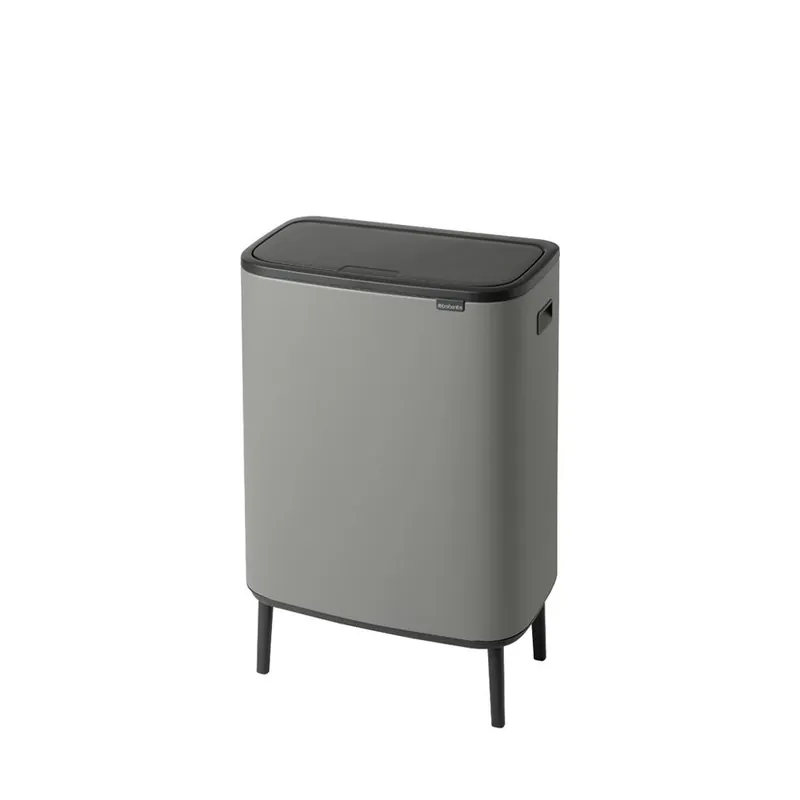 Brabantia Bo Touch Bin Hi afvalemmer 2x 30 ltr. Mineral Concrete Grey
