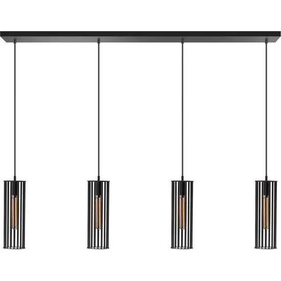 ETH hanglamp Birdy 4xE27 balk zwart 120cm