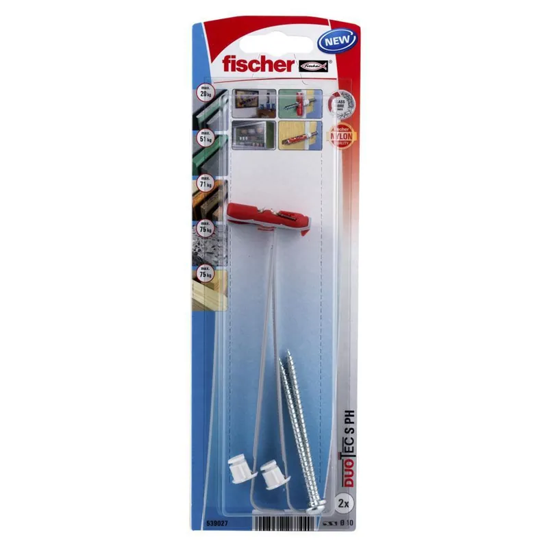 Fischer Hollewandplug DUOTEC 10 S PH met bolkopschroef