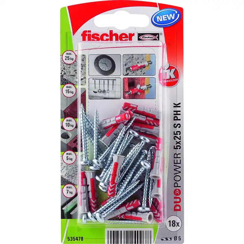 Fischer DUOPOWER 5x25 met bolkopschroef
