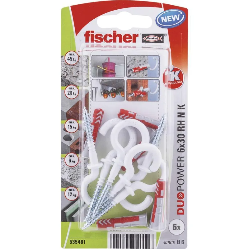 Fischer DUOPOWER 6x30 met nylon ronde haak
