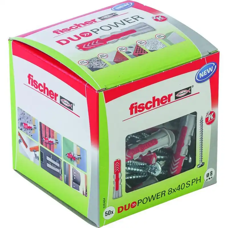 Fischer DUOPOWER 8x40 met bolkopschroef (50 stuks)
