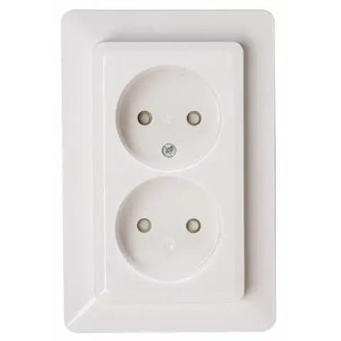 Milano wandcontactdoos 2V zonder RA KV wit