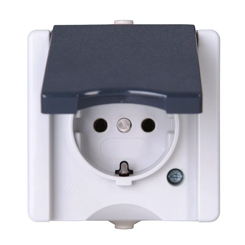 Pro Aqa wandcontactdoos IP44 1V RA grijs