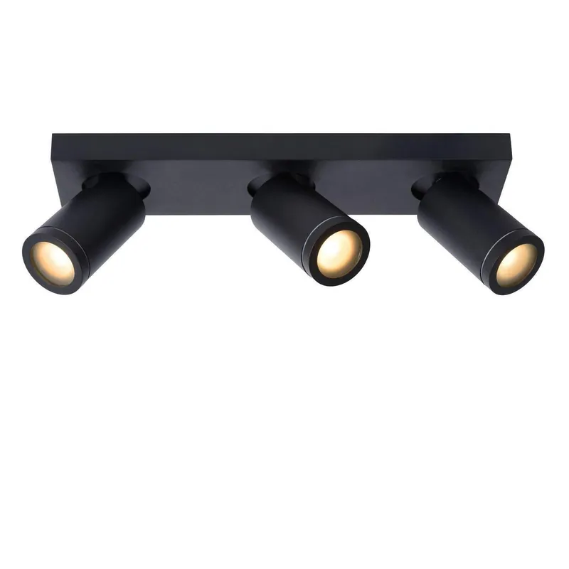 Lucide Taylor plafondspot badkamer LED Dim to warm GU10 3x5W zwart