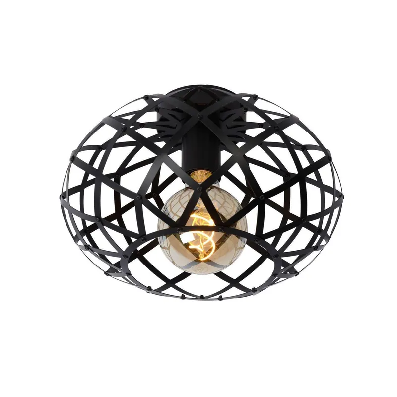 Lucide Wolfram plafonniere 30cm 1xE27 zwart