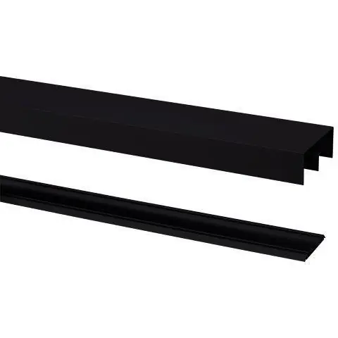 StoreMax schuifdeur rail alu zwart mat 240 cm R-40