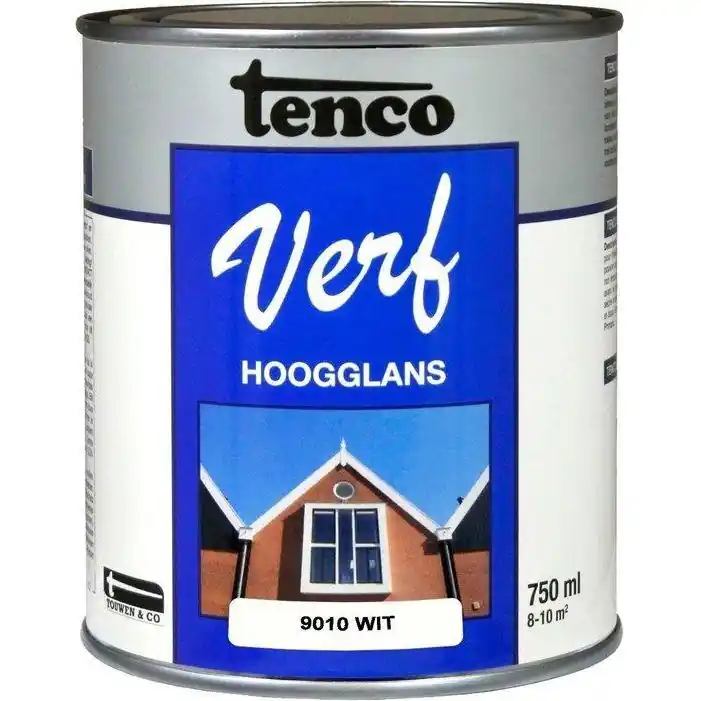 Tenco Verf hoogglans 9010 wit 750 ml.