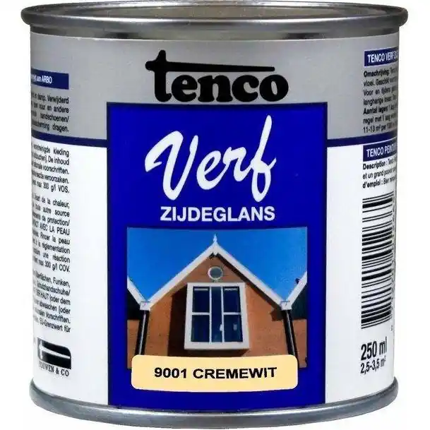 Tenco Verf zijdeglans 9001 cremewit 250 ml.