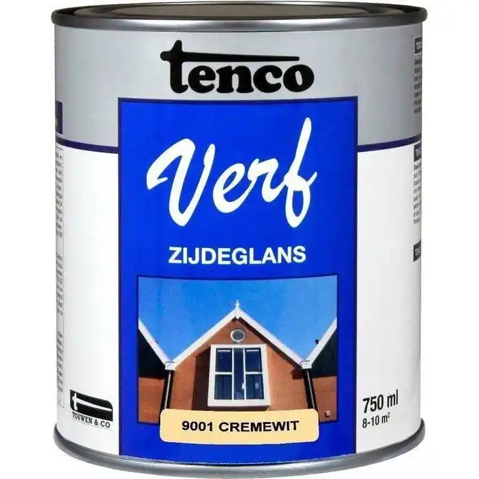 Tenco Verf zijdeglans 9001 cremewit 750 ml.