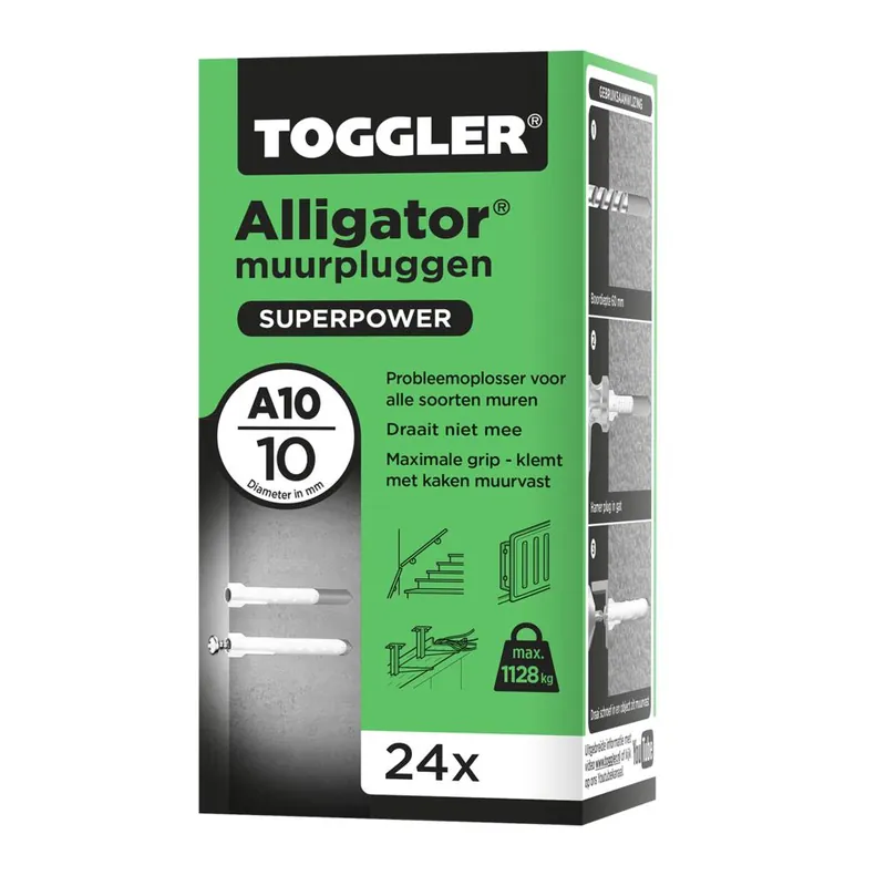 Toggler Alligator plug zonder flens A10 (24 st.)