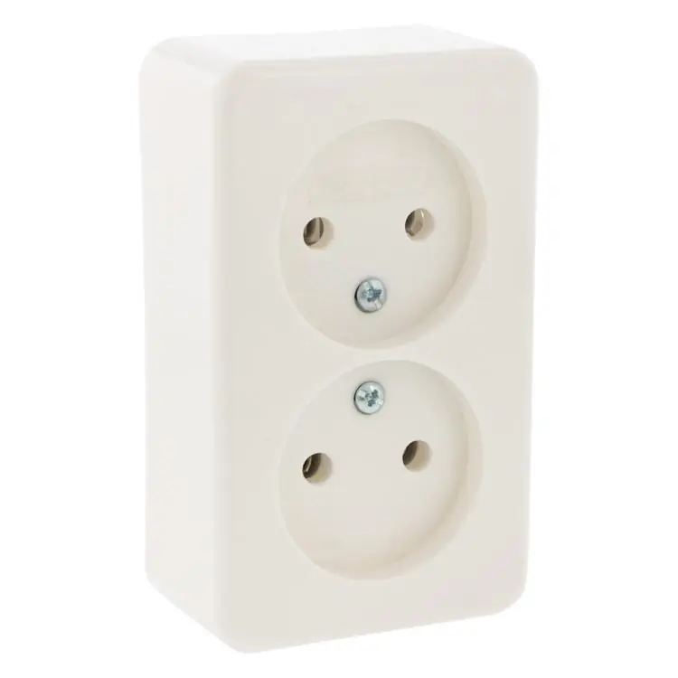 Berker contactdoos opbouw, 2-voudig polarwit