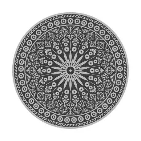 Esschert Design Tuintapijt grijs rond 170x170 cm.