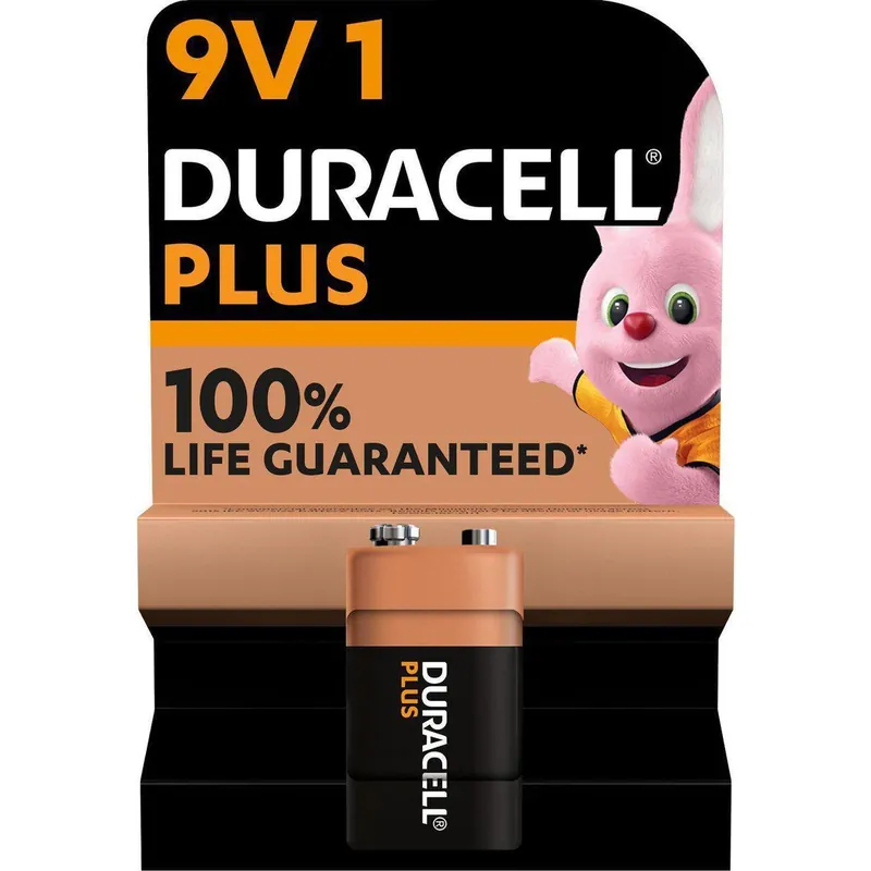 Duracell Plus Alkaline 100% 9V (6LR61)