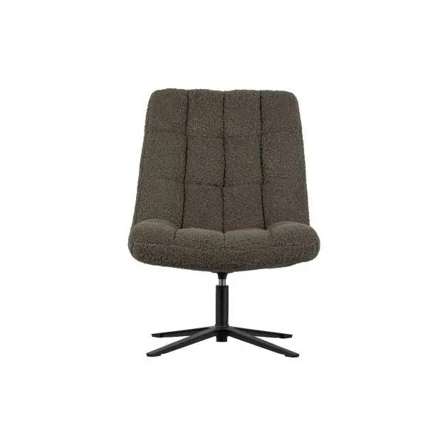 WOOOD Job draaifauteuil teddy groen