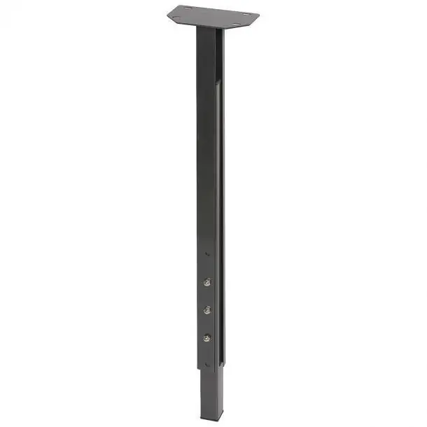 Duraline meubelpoot verstelbaar vierkant staal 3x3x63-90cm antraciet 4pp