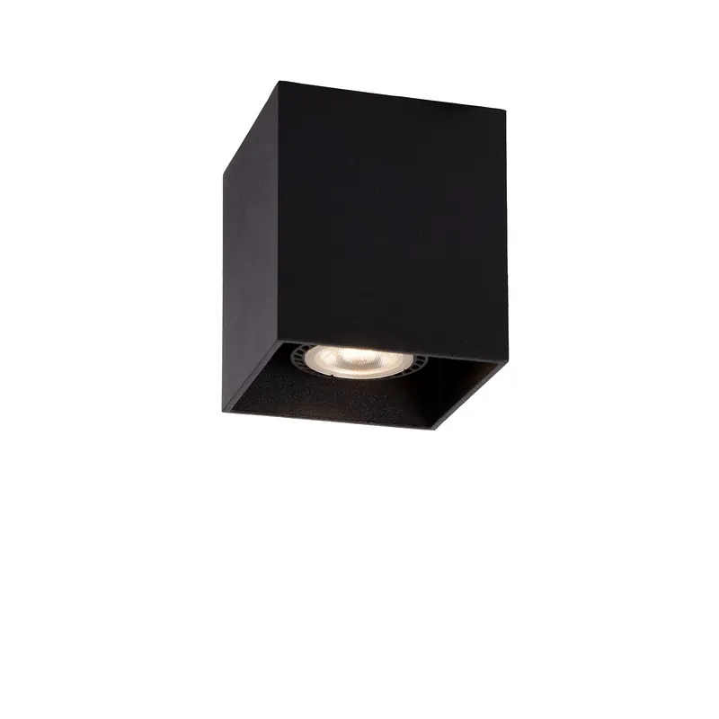 Lucide Bodi plafondspot vierkant 1xGU10 zwart