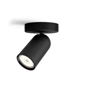 Opbouwspot Philips Pongee zwart 1xnw 230V