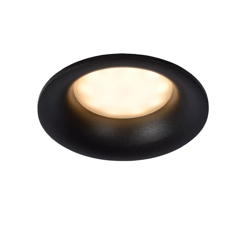 Lucide Ziva inbouwspot badkamer 8,5cm 1xGU10 IP44 zwart