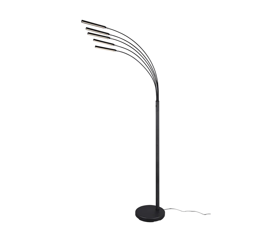 Reality vloerlamp Reed mat zwart