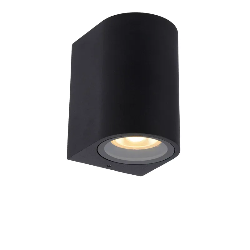 Lucide Zaro wandspot Buiten Rond zwart