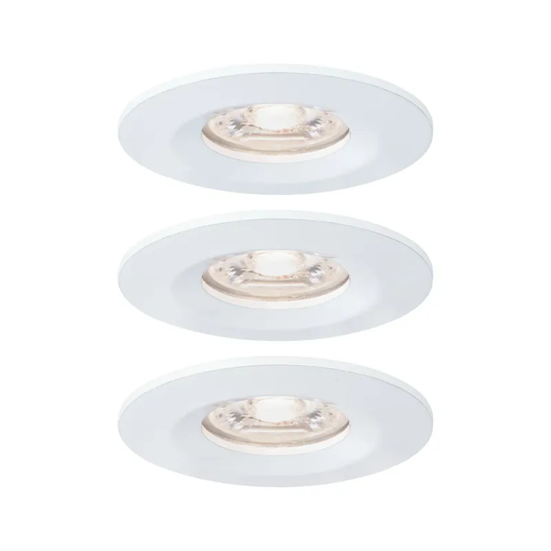 Paulmann Inblp Nova mini Coin rond stijf IP44 LED 3x4W 310lm wit mat/alu