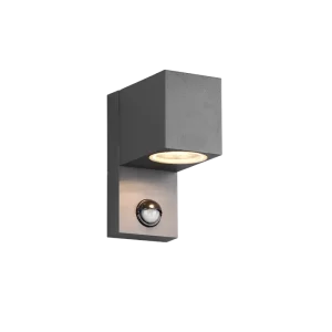 Trio wandlamp Roya GU10 vierkant antraciet met sensor