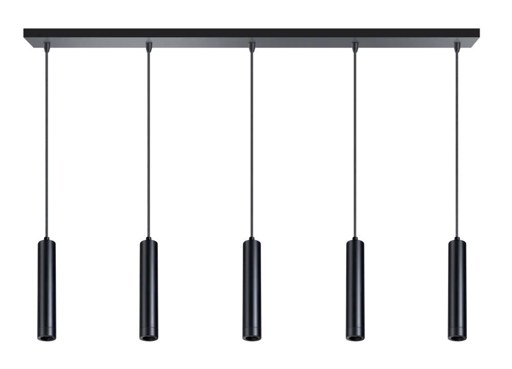 ETH hanglamp Miller 5x E27 zwart