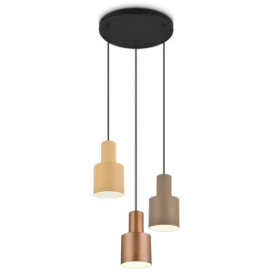 Trio hanglamp Agudo 3-lichts multicolor
