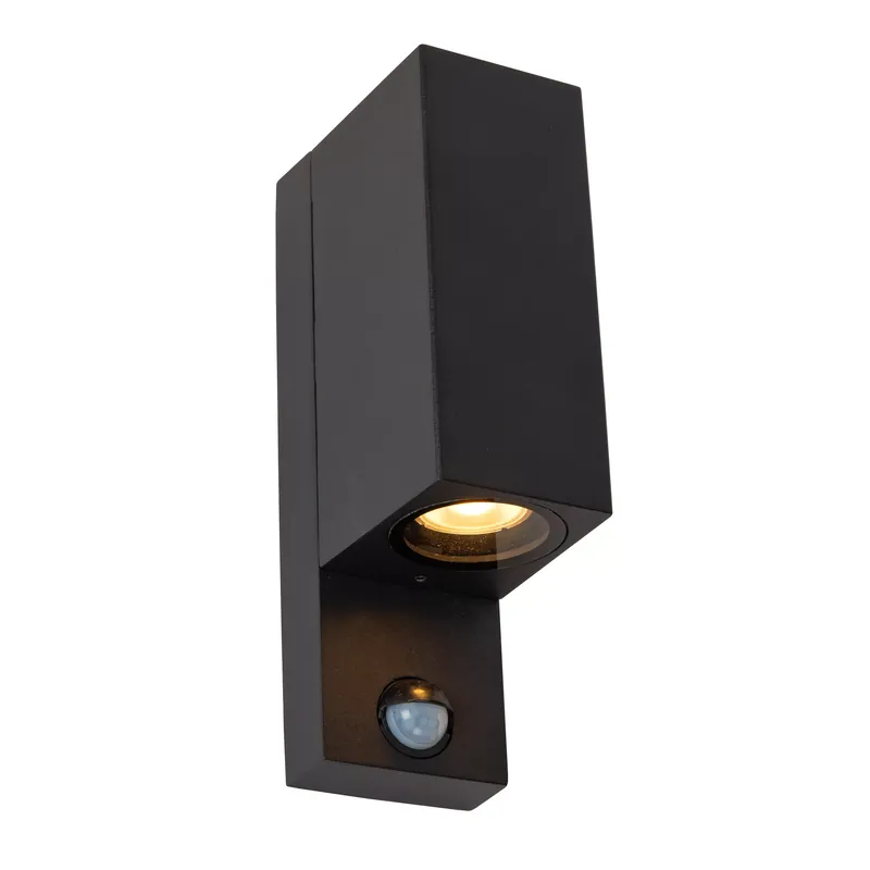 Lucide wandlamp Zaro rechthoekig buiten 2xGU10 zwart